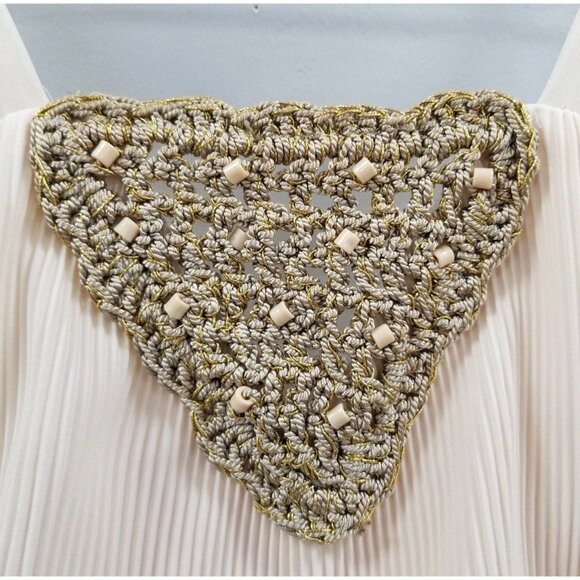 Grecian Goddess Cream Jumpsuit Sz 7/8 True Vtg 1970s 70s Costume Event Boho - Picture 4 of 7